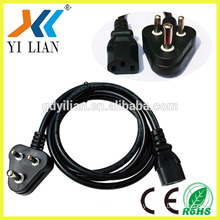 south africa 3 pin plug 250V power cord appliance power cord ac power cord with switch